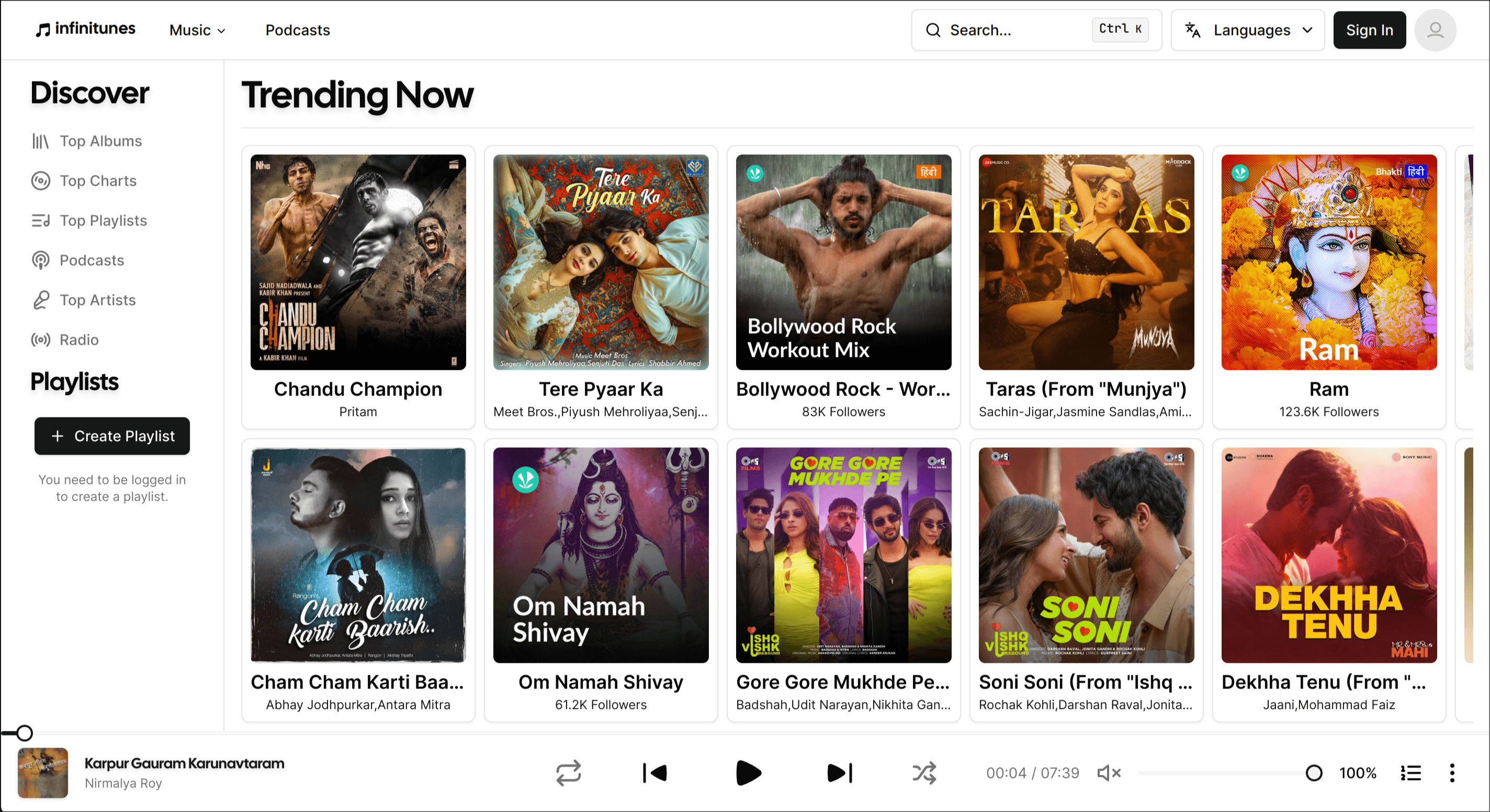 Infinitunes – Music Streaming Platform
